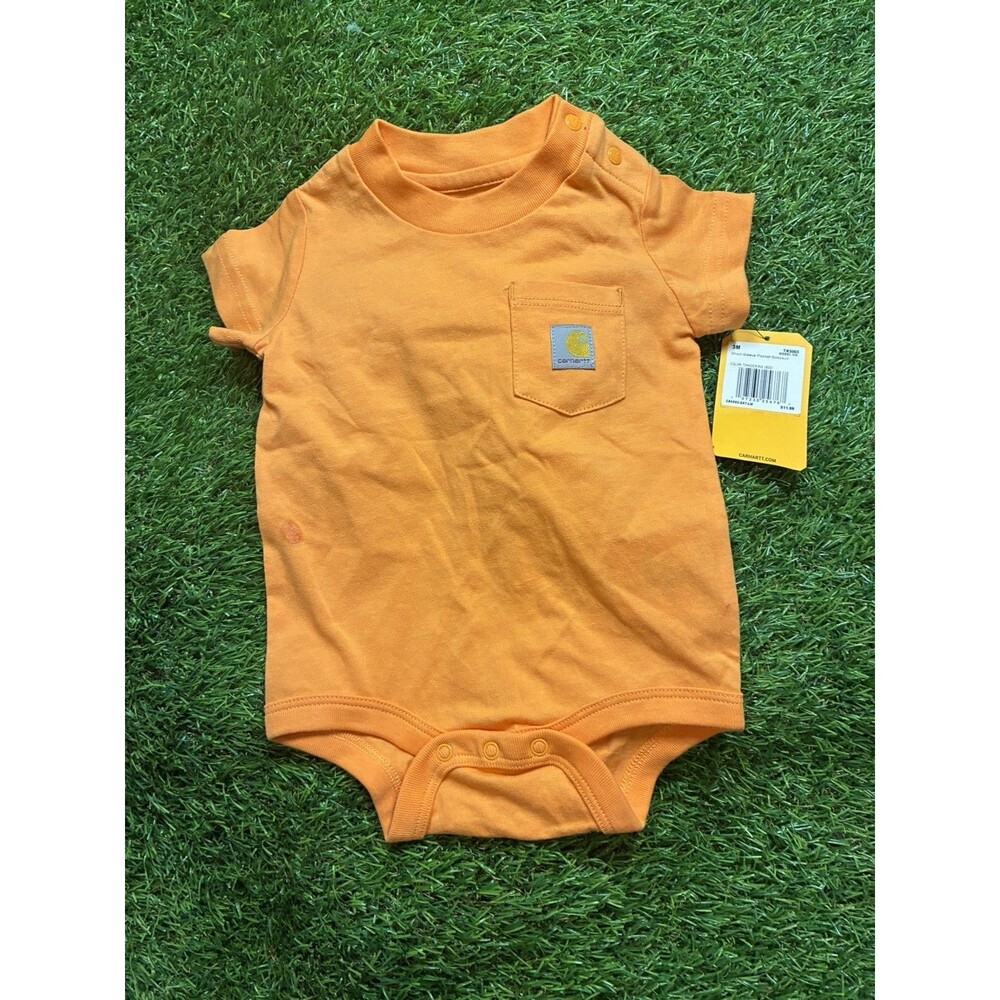 Carhartt Baby Pocket Bodysuit One-piece 3M Tangerine Orange NWT